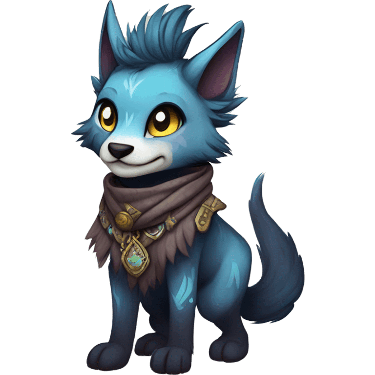 Cool cute Kawaii edgy fantasy animal  fursona Fionbri by griffsnuff & LiLaiRa & Falvie full body emoji