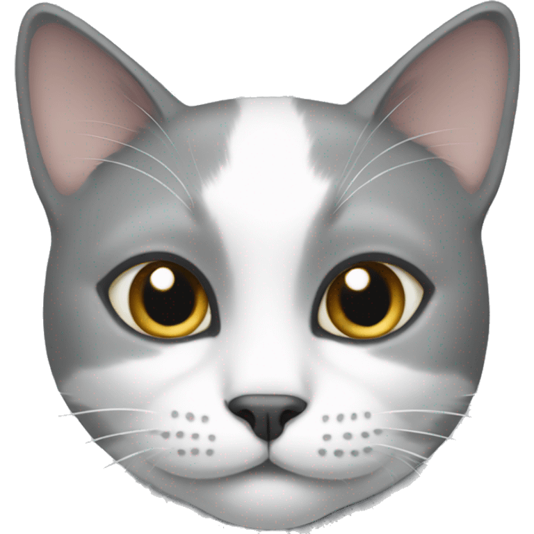 Gray and white cat emoji