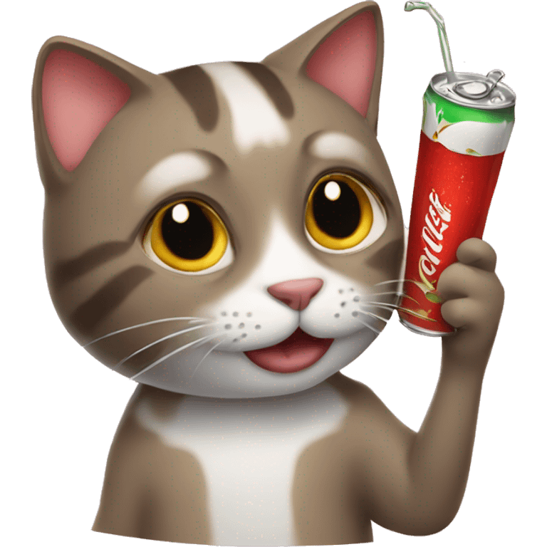 cat drinking soda emoji