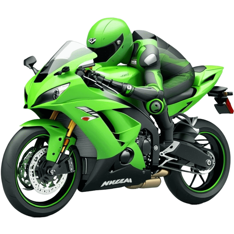 Kawasaki Ninja (Sportbike) - Kawasaki Ninja ZX-10R (Model Year: 2022) (Iconic colour: Green) emoji