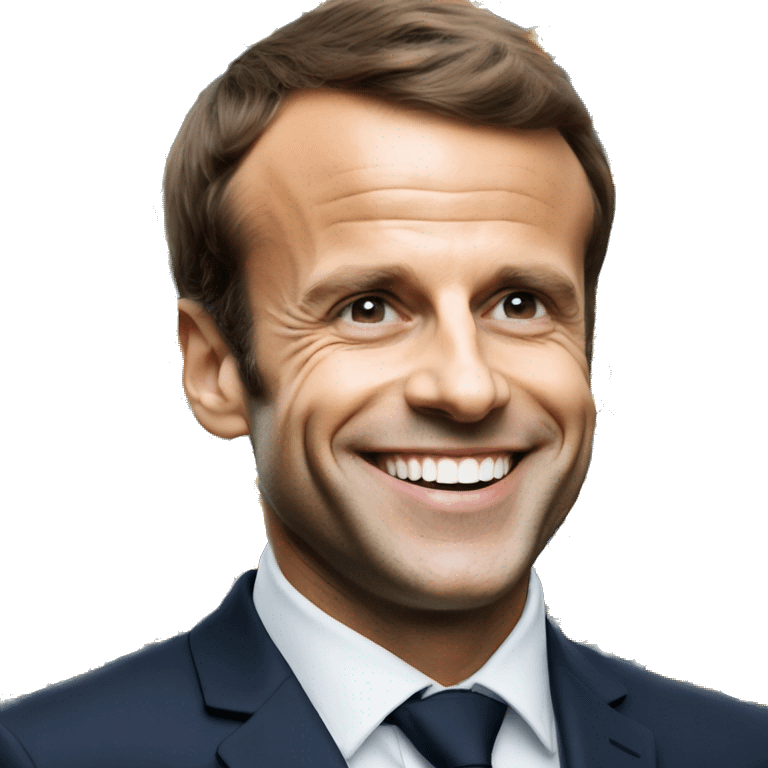 Emanuel Macron entrain de rire emoji