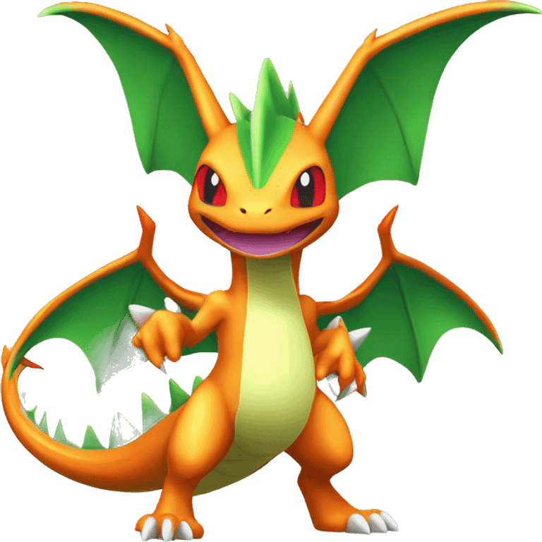 Cool Edgy Chibi Legendary Shiny Fakemon-Pokémon-Flygon-Charizard With Full Body Detailed High Quality emoji