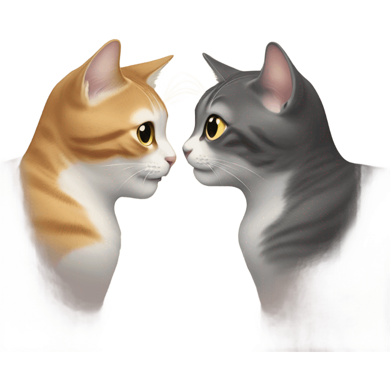 cat kisses cat emoji