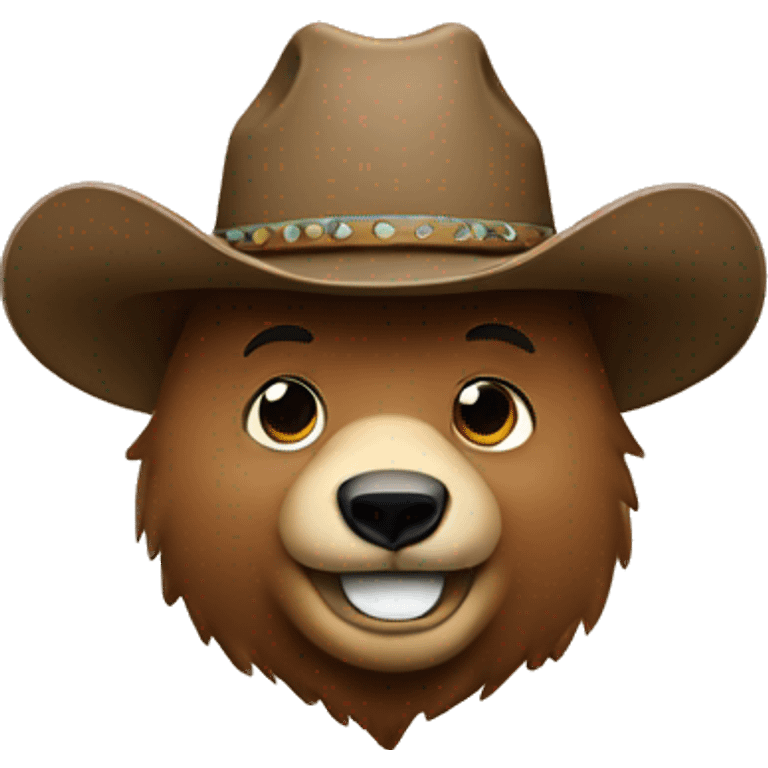 Bear with a cowboy hat with thumbs up emoji