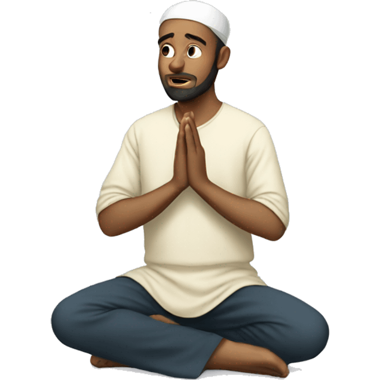 Muslim man praying on his knees emoji