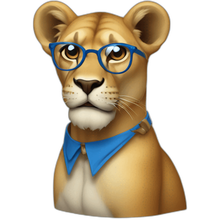 león con Lentes azules emoji