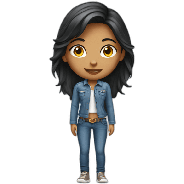 Indian girl wearing jeans emoji