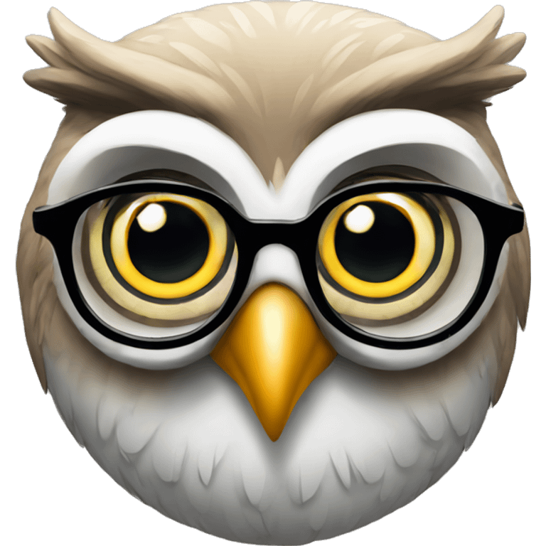 Curious owl with a spectacle one glasses emoji