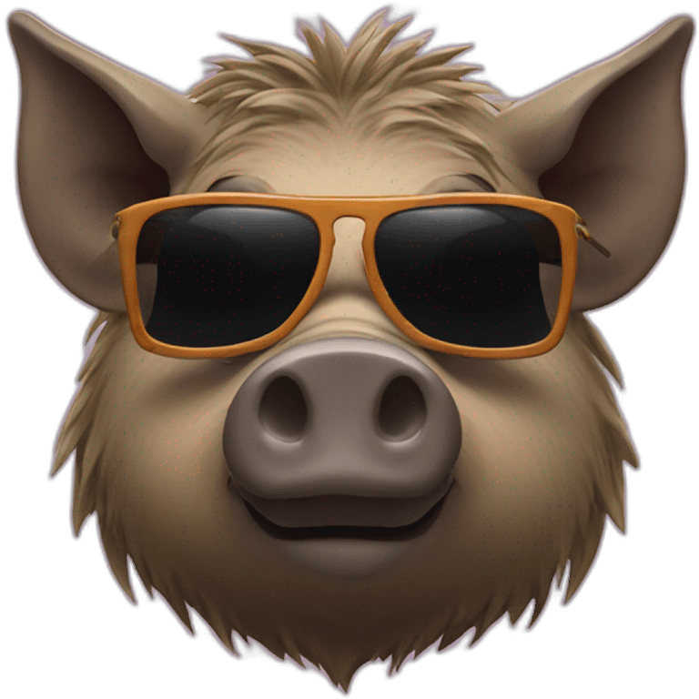 Boar with sunglasses emoji