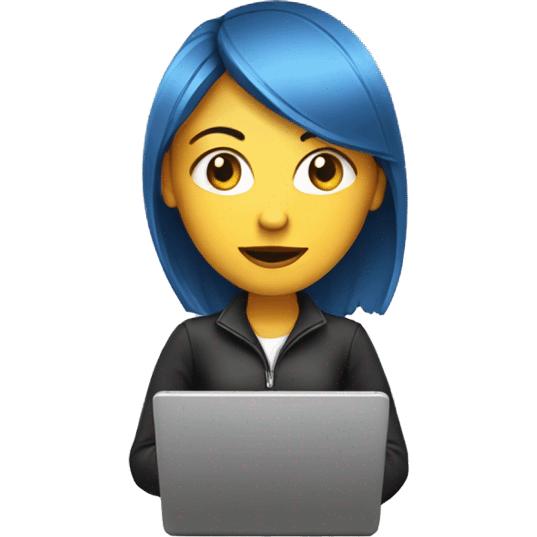 Cybersecurity girl with laptop emoji