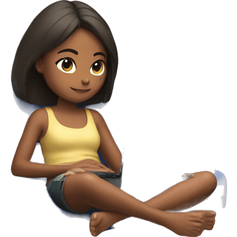 Relaxed girl with nintendo switch emoji