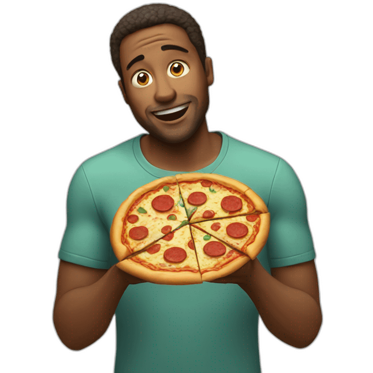 man eating pizzas emoji