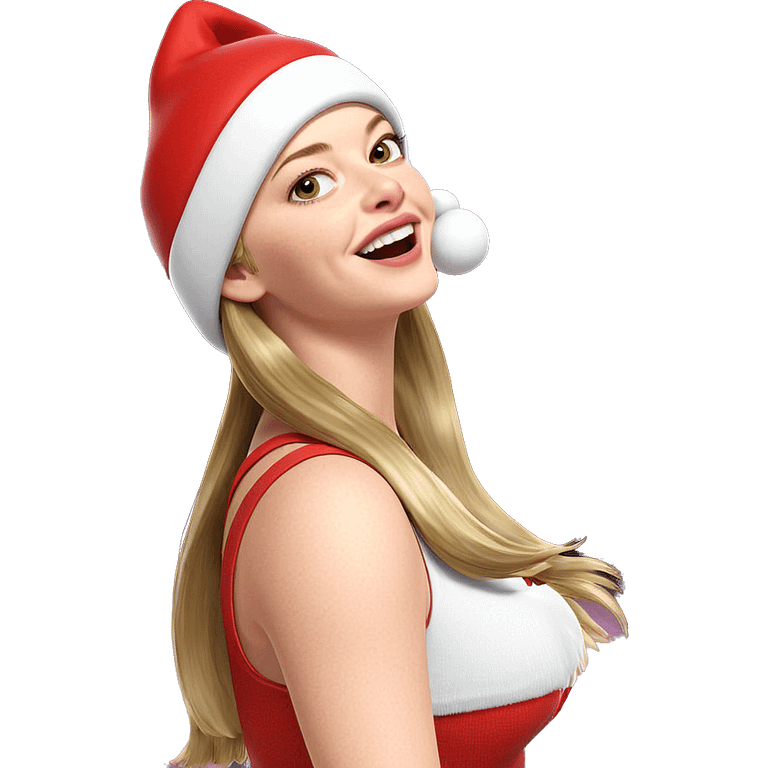 smiling girl in santa hat emoji