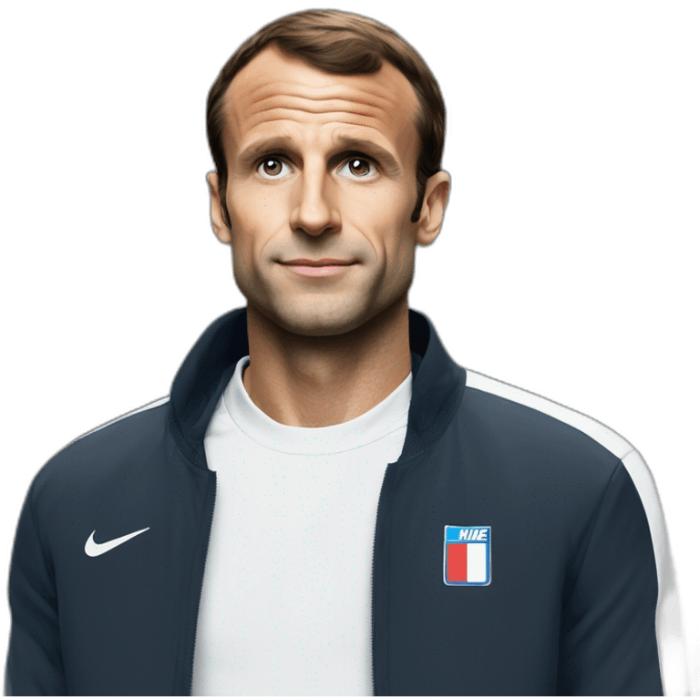 macron avec une veste nike emoji