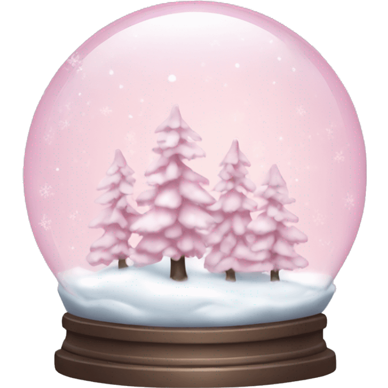 pale pink snow globe shiny snowing emoji