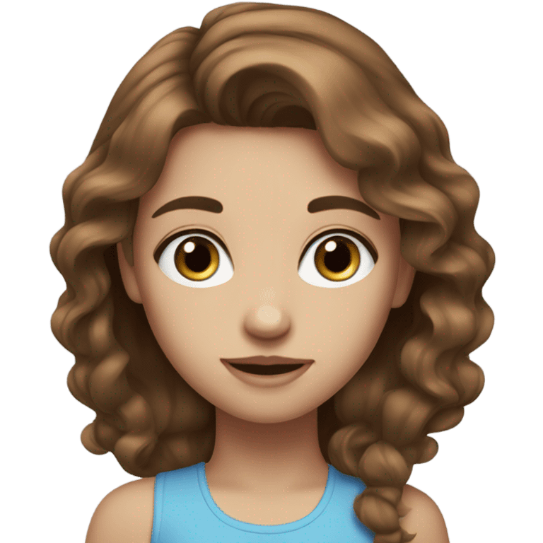 brown hair blue eyes girl  emoji