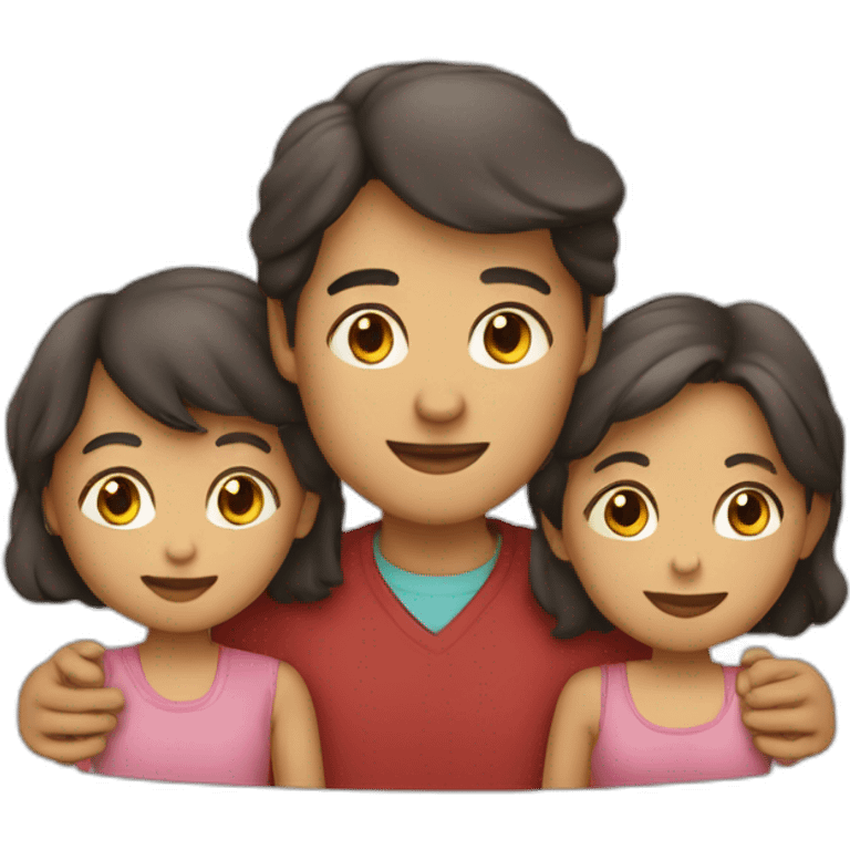 familia papa, mama, 2 hermanos y 1 hermana emoji