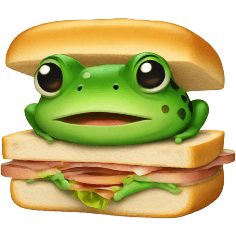 Frog wearing a sandwich  emoji