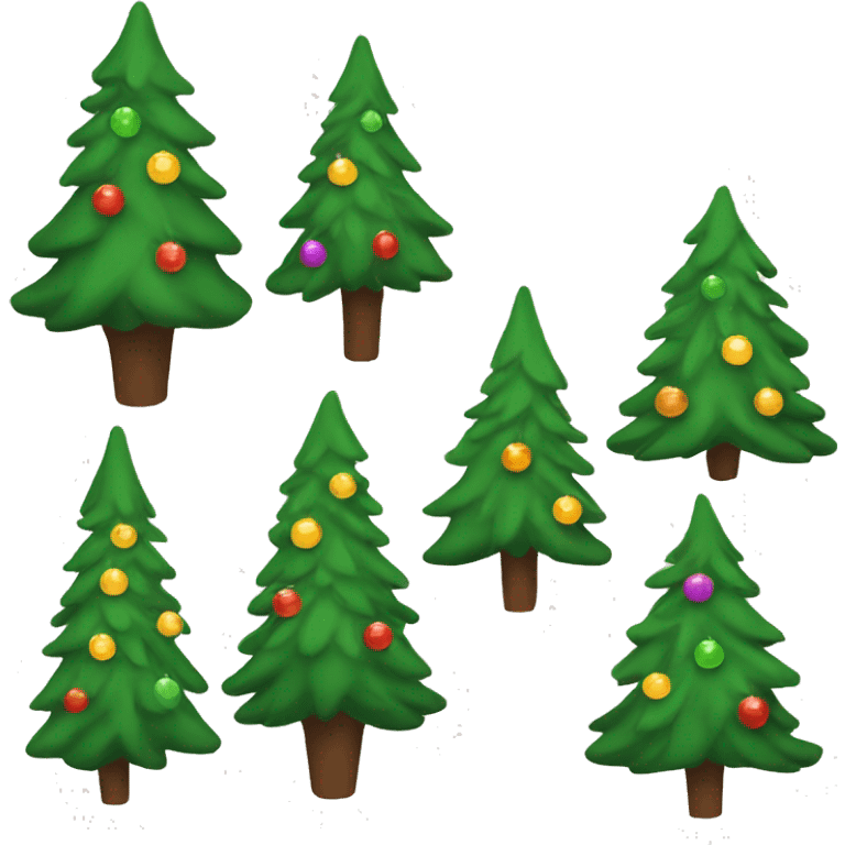  Cartoon Christmas trees  emoji