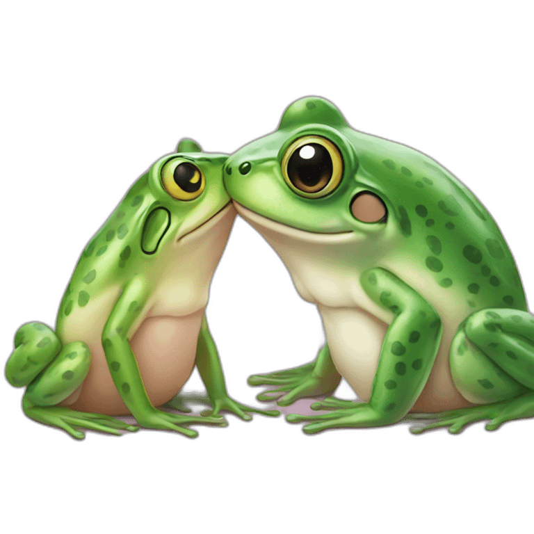 Frog kisses mouse emoji