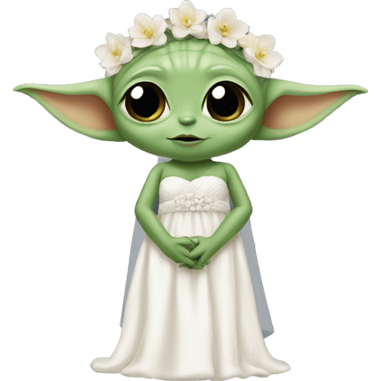 baby yoda in a wedding dress emoji