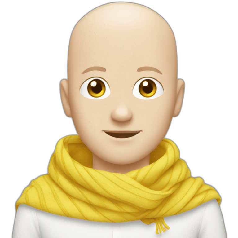 Gay white bald with yellow scarf emoji