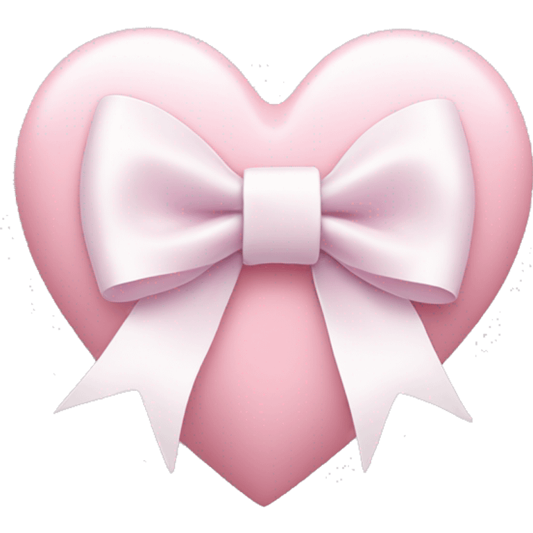 Pastel pink heart with white bow emoji