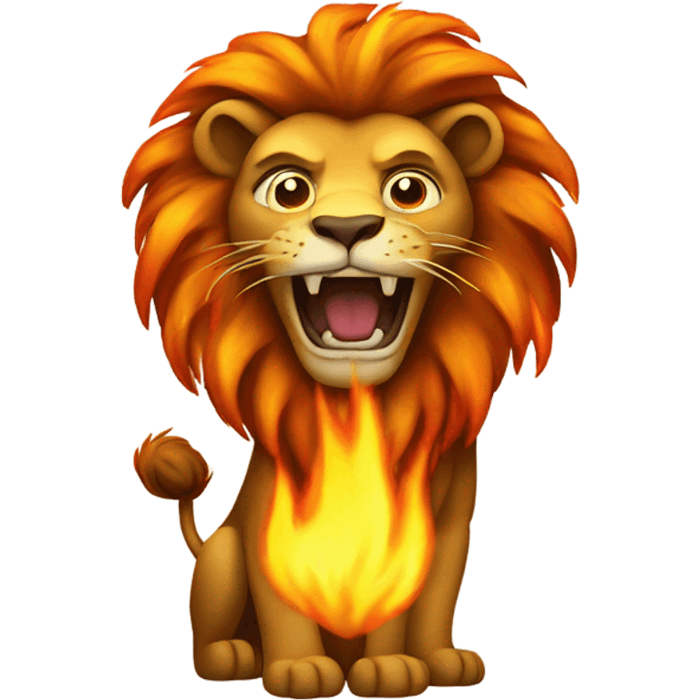 Lion on fire  emoji