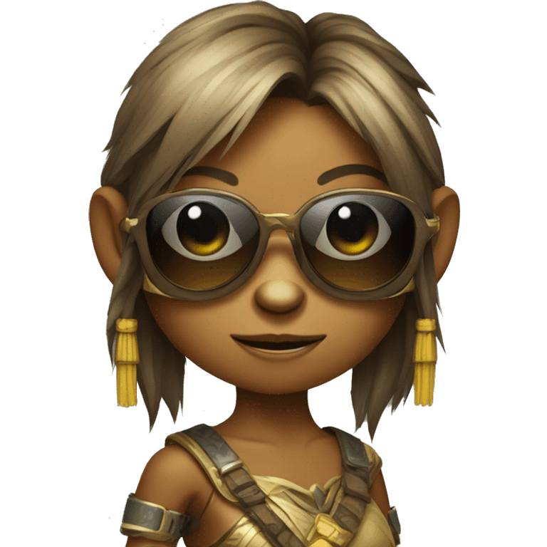 Girl monkey warrior with sunglasses emoji