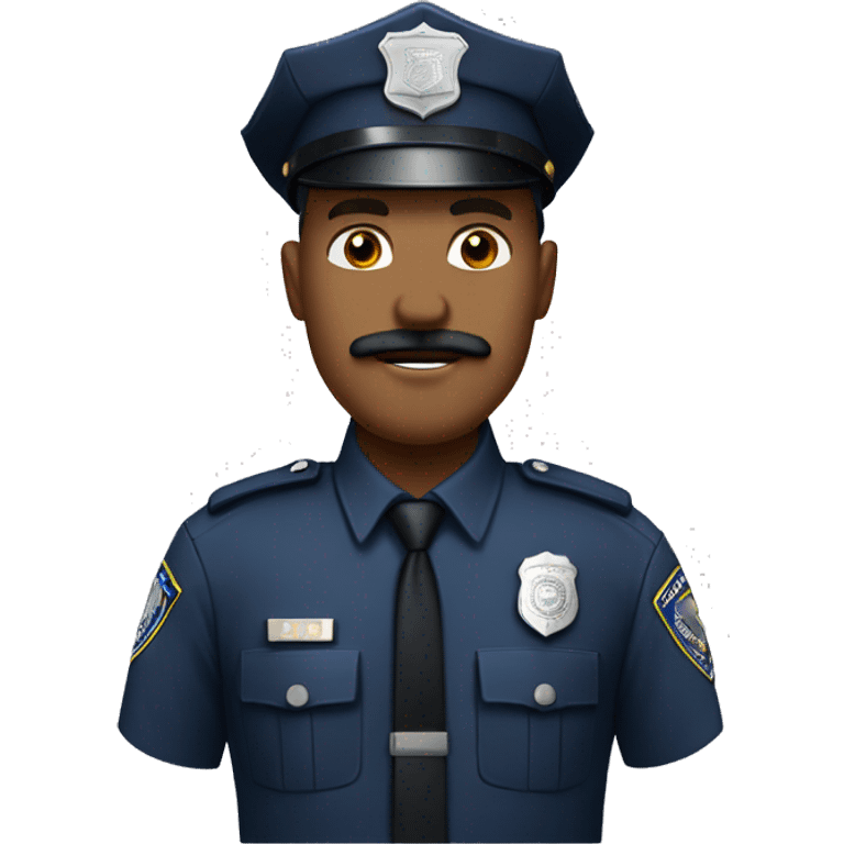 White male police officer with curly mustache  emoji