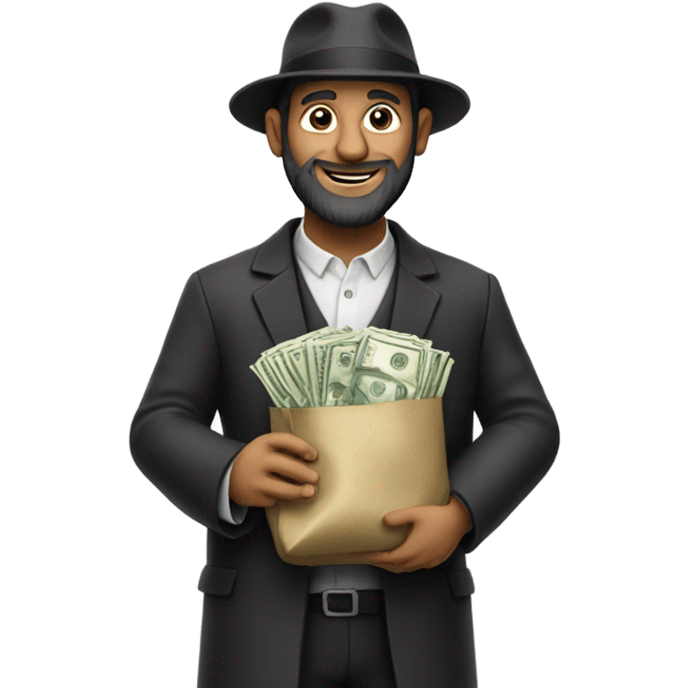 Rabbi with a bag of money emoji