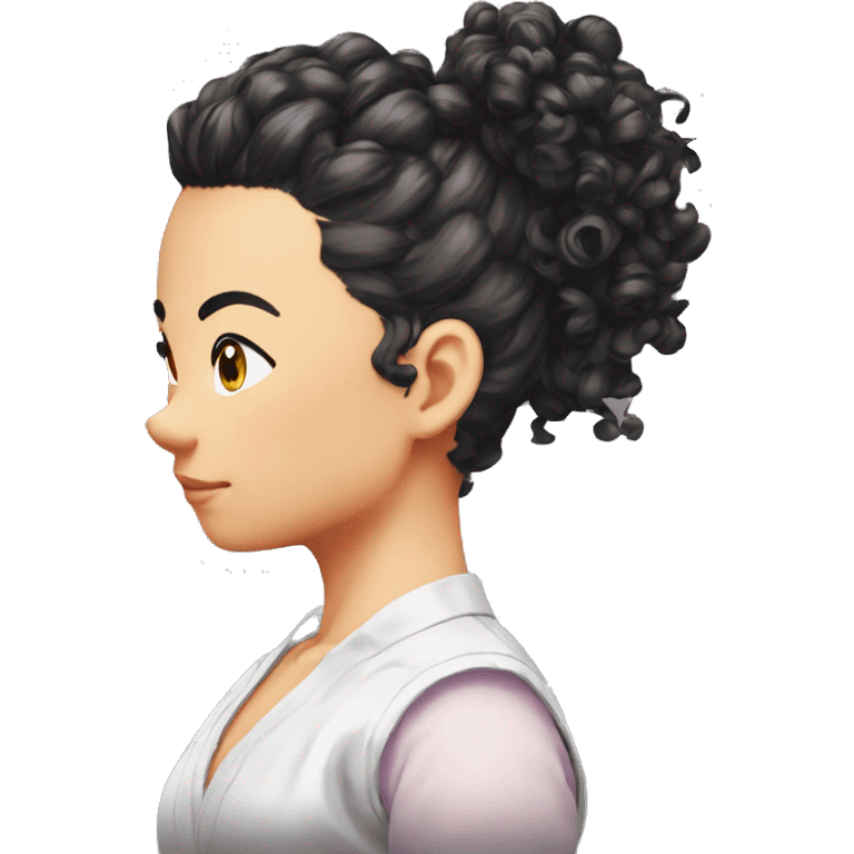 dragon ball curly hair bun ai designer girl emoji