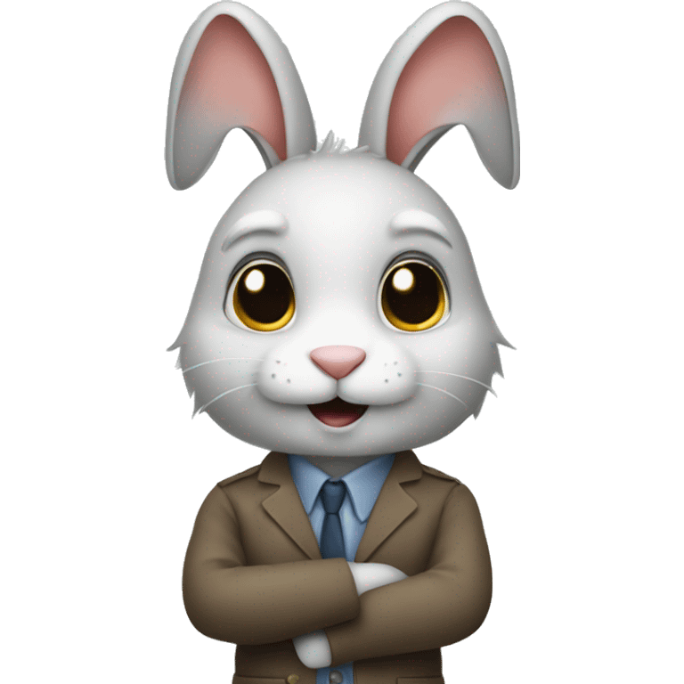 Rabbit dressed as helpful person emoji