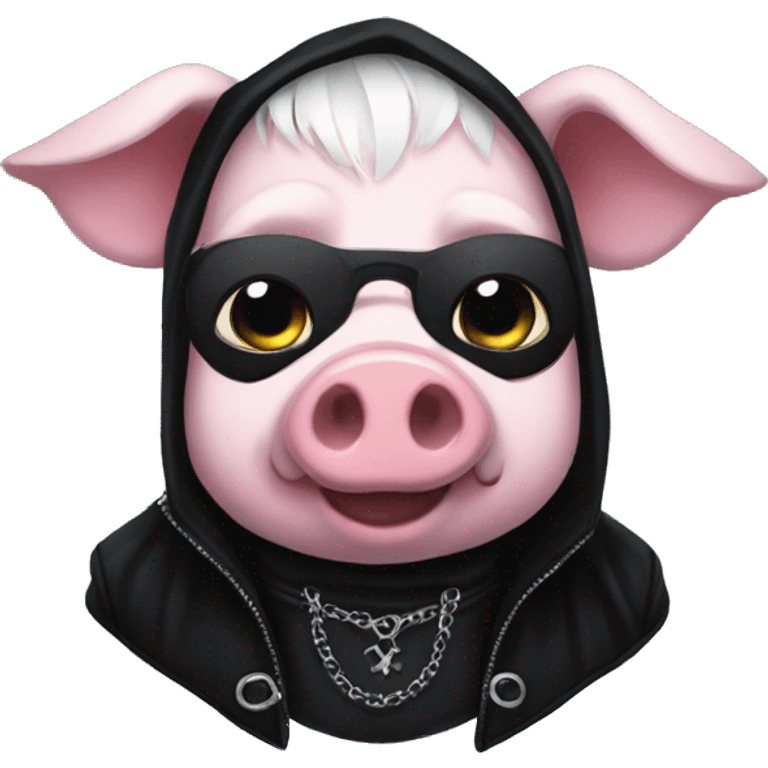 goth pig emoji