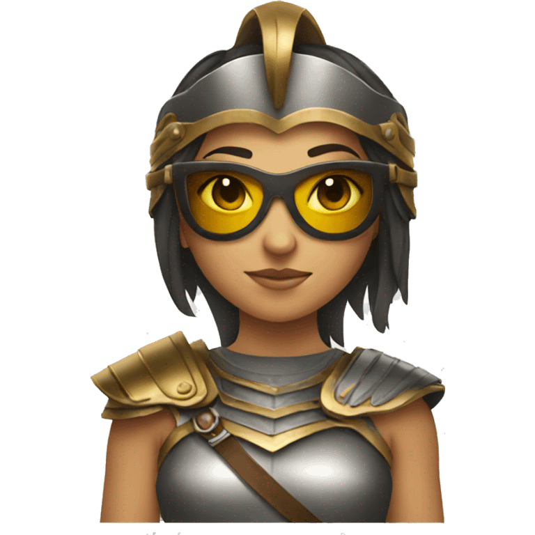 Girl gladiator with sunglasses emoji