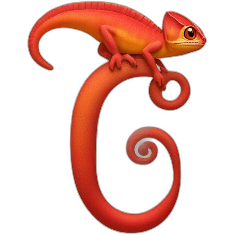 red-chameleon-with-letter-Q emoji