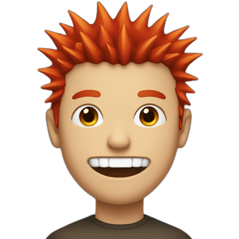 red-spiked-haired-guy, sharp-teeth emoji