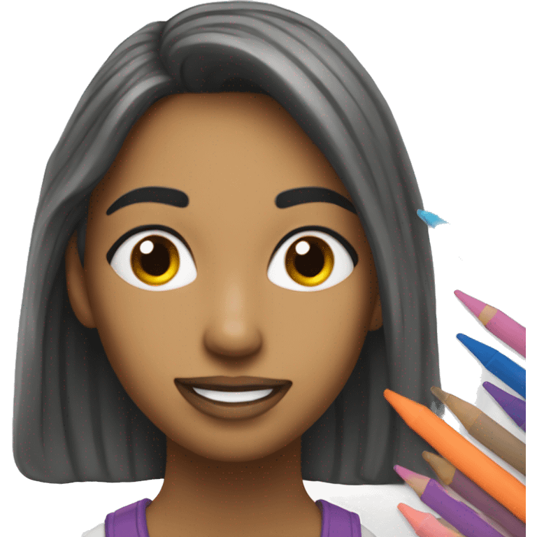 coloring page with crayon emoji