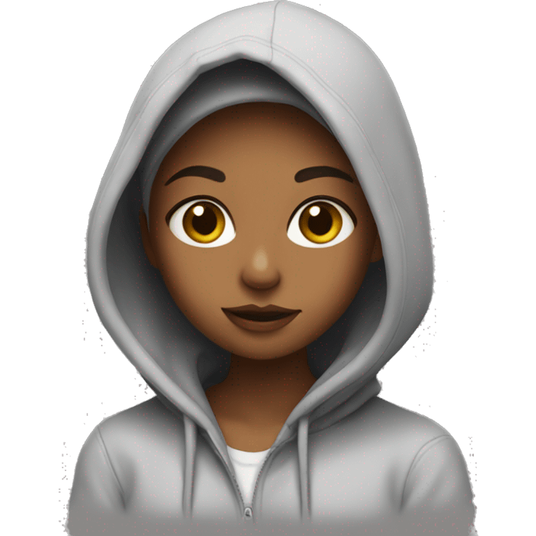 Gurl with hoodie emoji