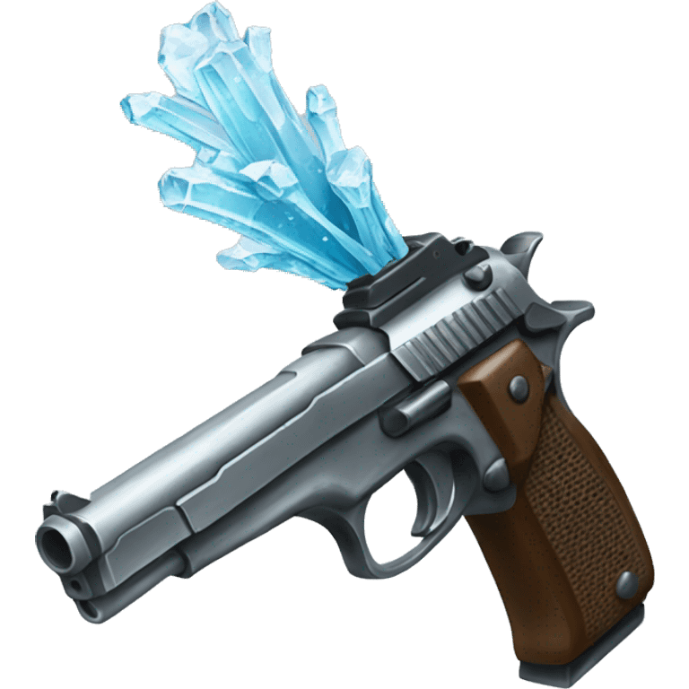 frozen pistol, icicles dripping emoji