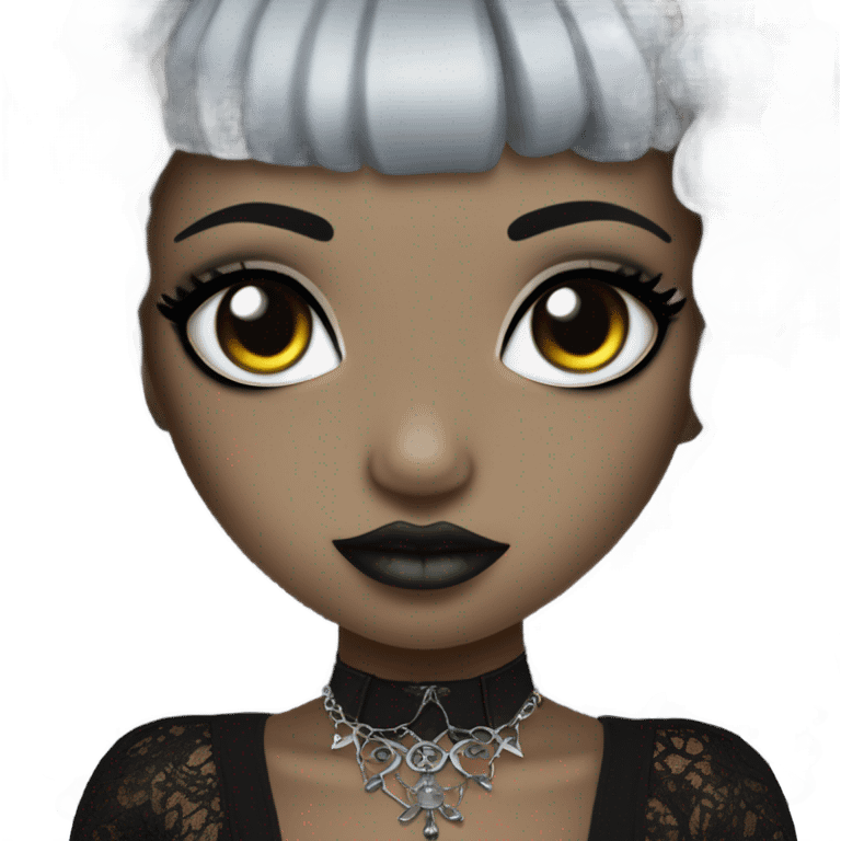 Black Gothic girl evil emoji