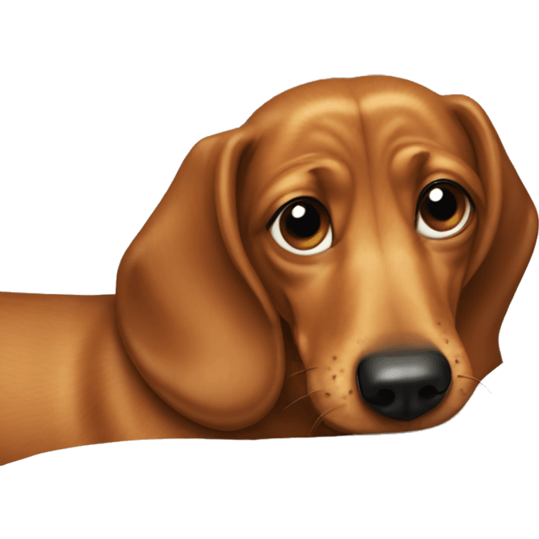 Wiener dog sucking on a pillow emoji