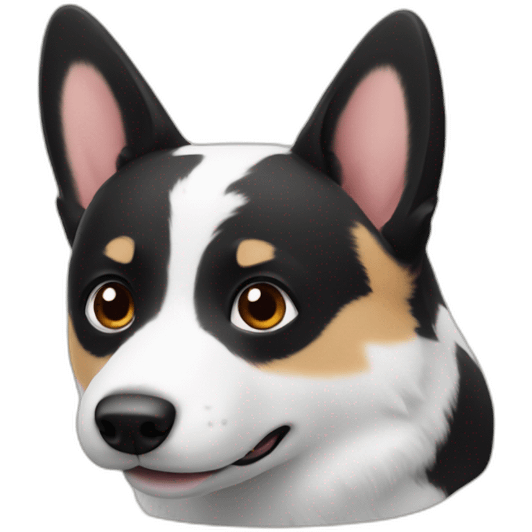 white corgi and black corgi emoji