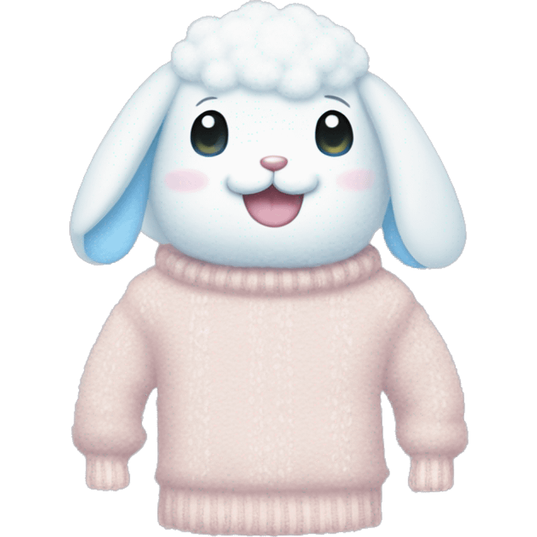 cinnamoroll wearing a fuzzy sweater emoji