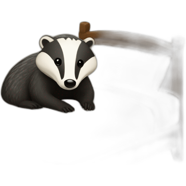 Badger with a nightcap in a bed  emoji