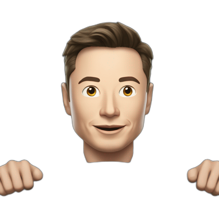 Elon musk riding in a Tesla cyber truck  emoji