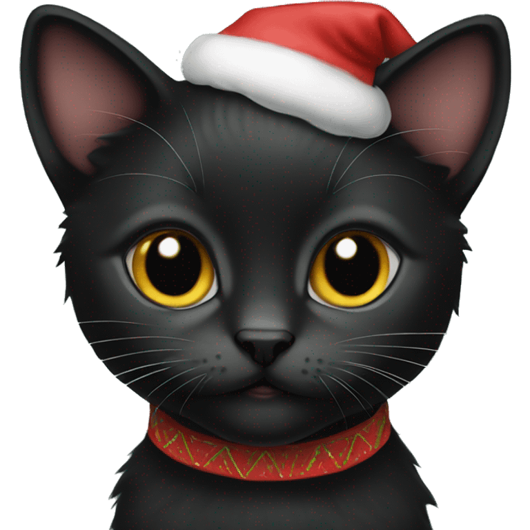 Black Christmas kitten emoji