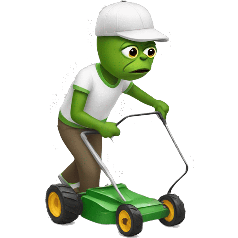 Pepe mowing emoji