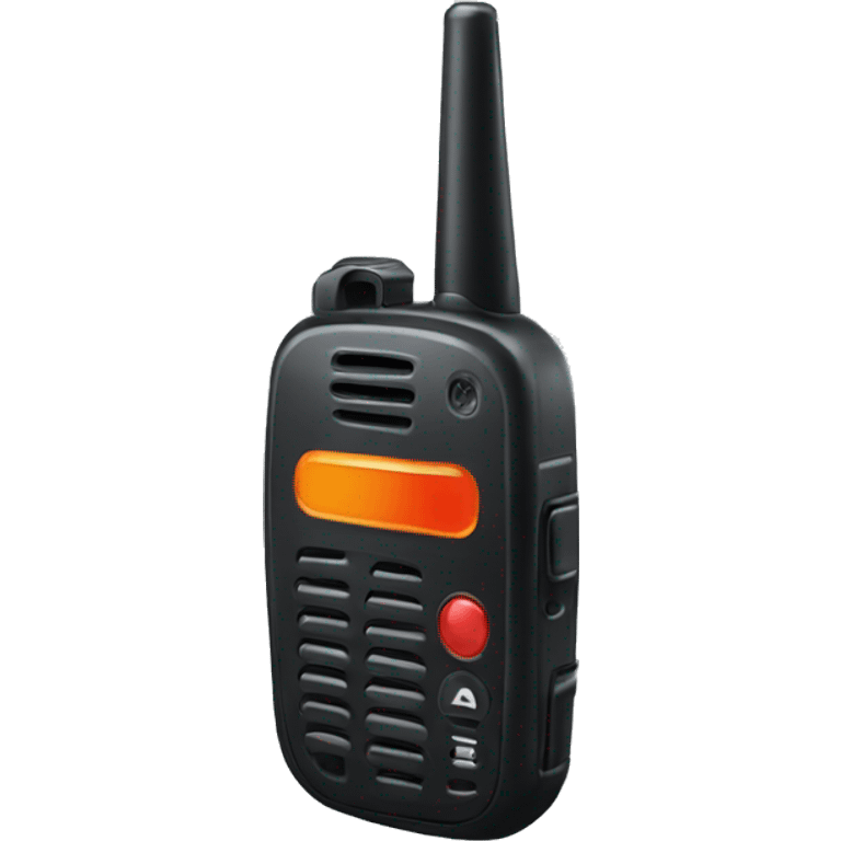 black walkie talkie with red-orange button on side emoji