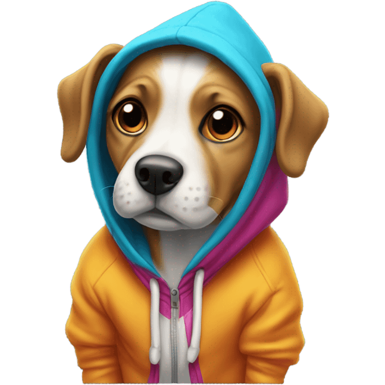 Dog wearing a hoodie emoji